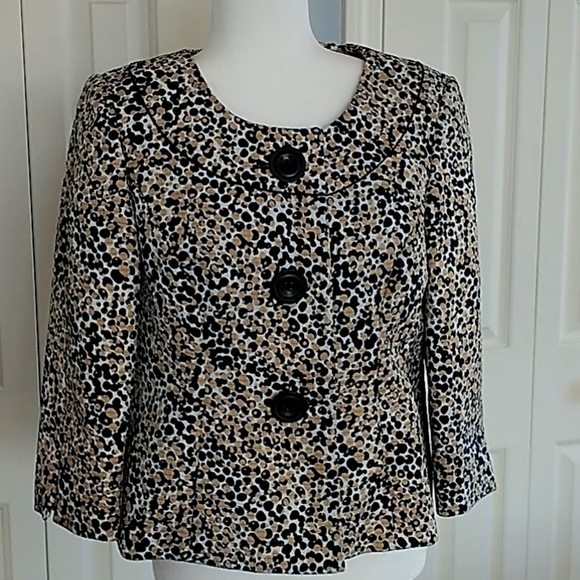 Liz Claiborne printed Blazer Jacket Sz 8 - Picture 1 of 10